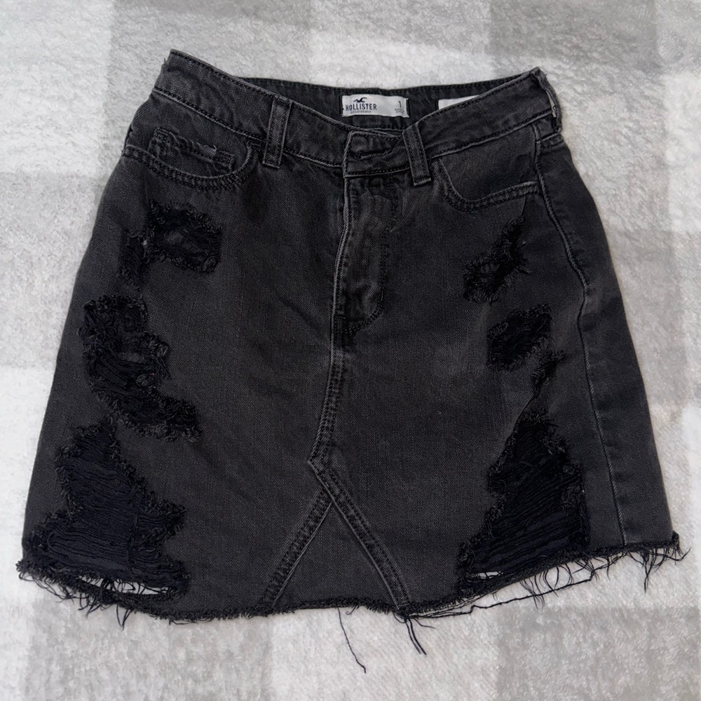 High rise denim skirt